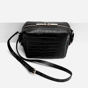 Zara Mock Croc messenger bag